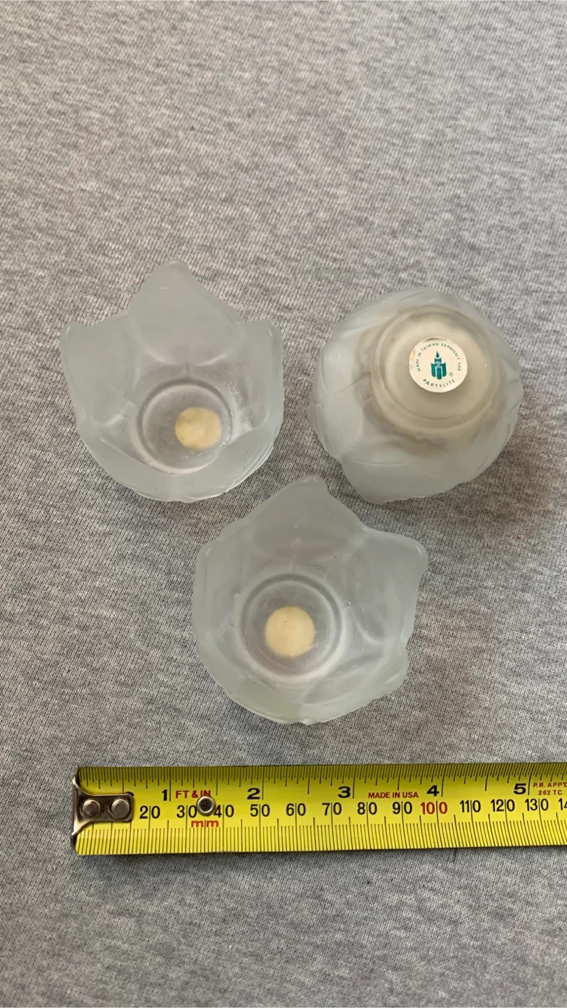 Set of 3 PartyLite Frosted Glass Tea Light Holders 🏈