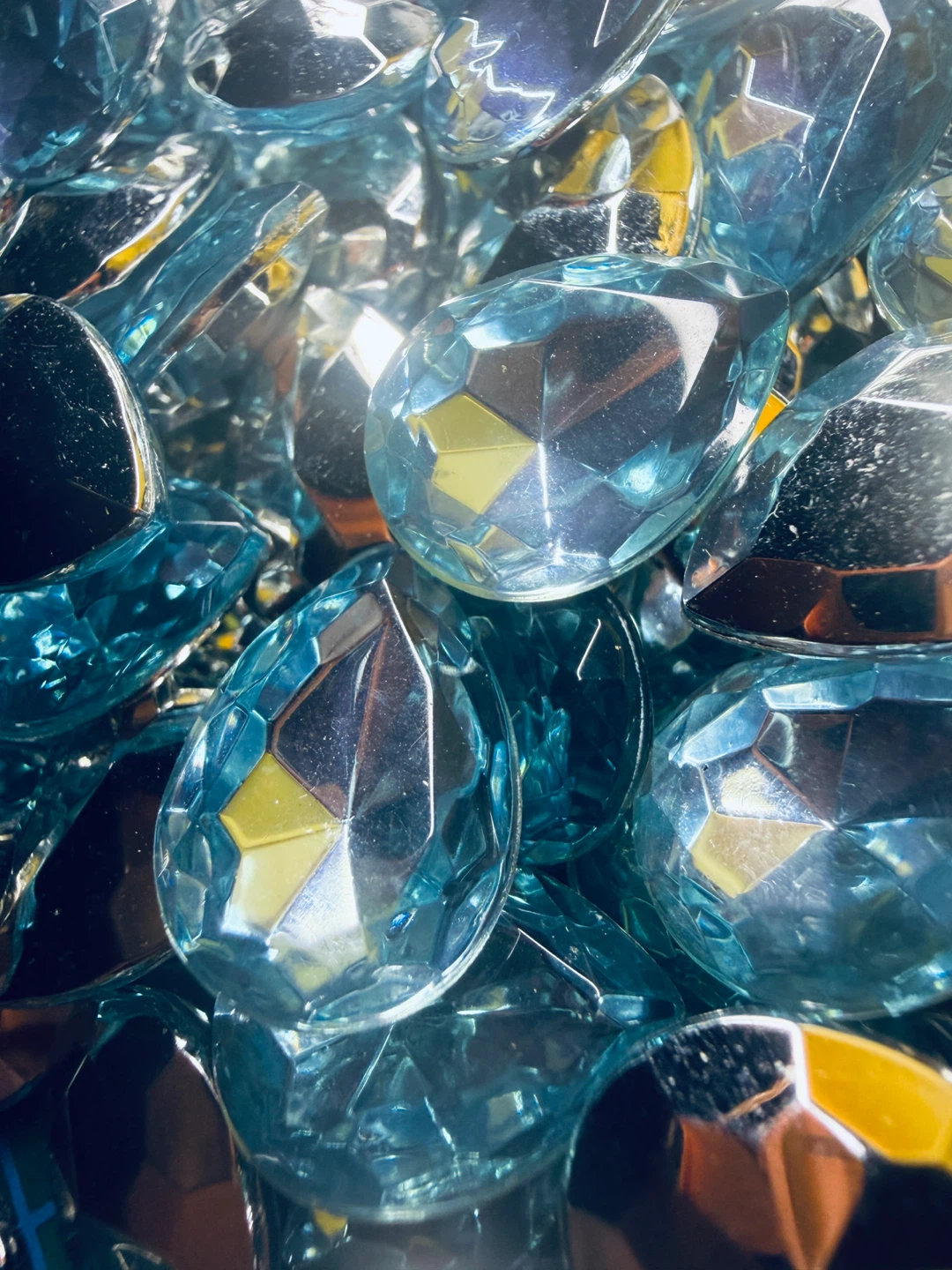 🏈( 100)Vintage W. Germany Lit Sapphire  Acrylic  PearsGems - photo 3