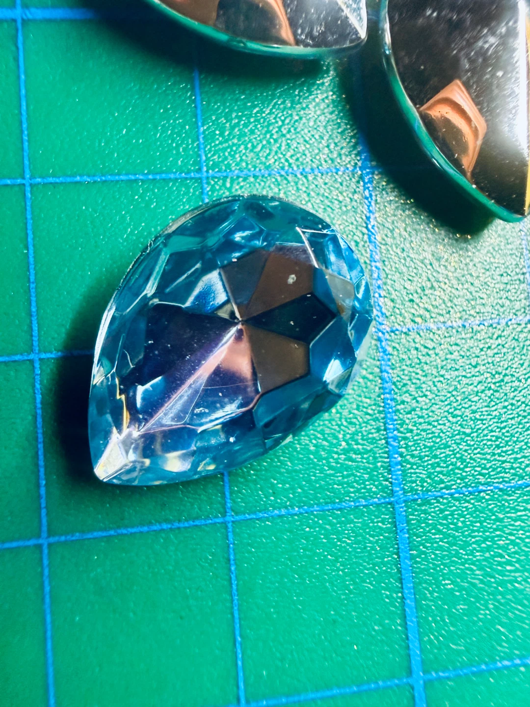 🏈( 100)Vintage W. Germany Lit Sapphire  Acrylic  PearsGems - photo 4