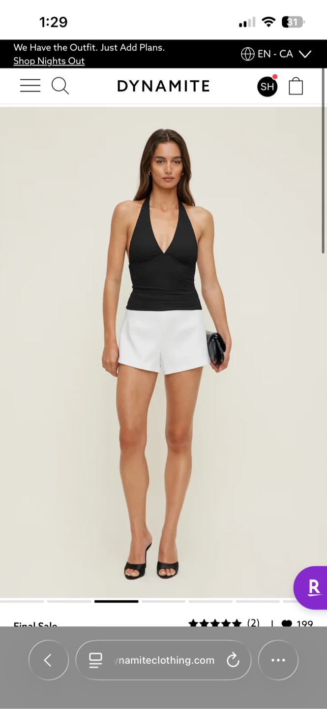 Dynamite - Textured Plunge Halter Top - photo 3