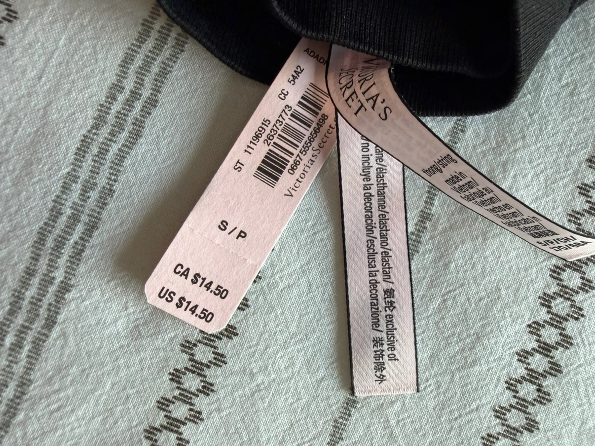 🏈NWT Victoria's Secret Black Thong - photo 5