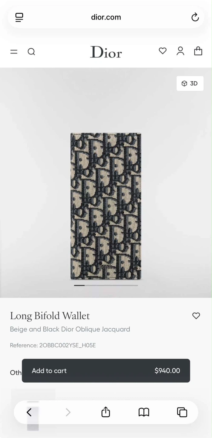 Dior Long Bifold Wallet - Beige and Black - photo 2