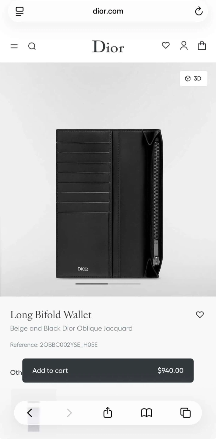 Dior Long Bifold Wallet - Beige and Black - photo 3