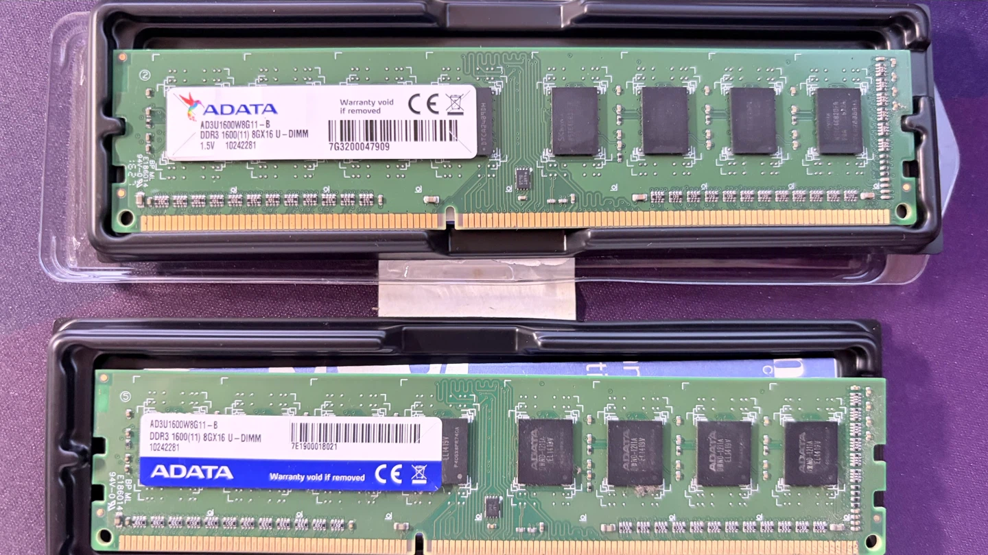2x ADATA 8GB DDR3 1600MHz RAM Sticks - photo 2