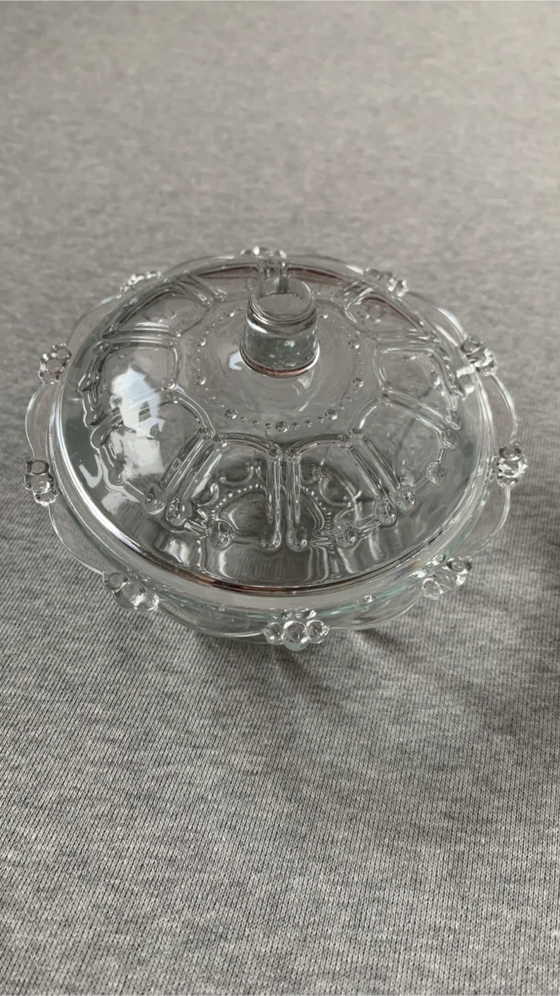 Clear Glass Lidded Dish 🏈