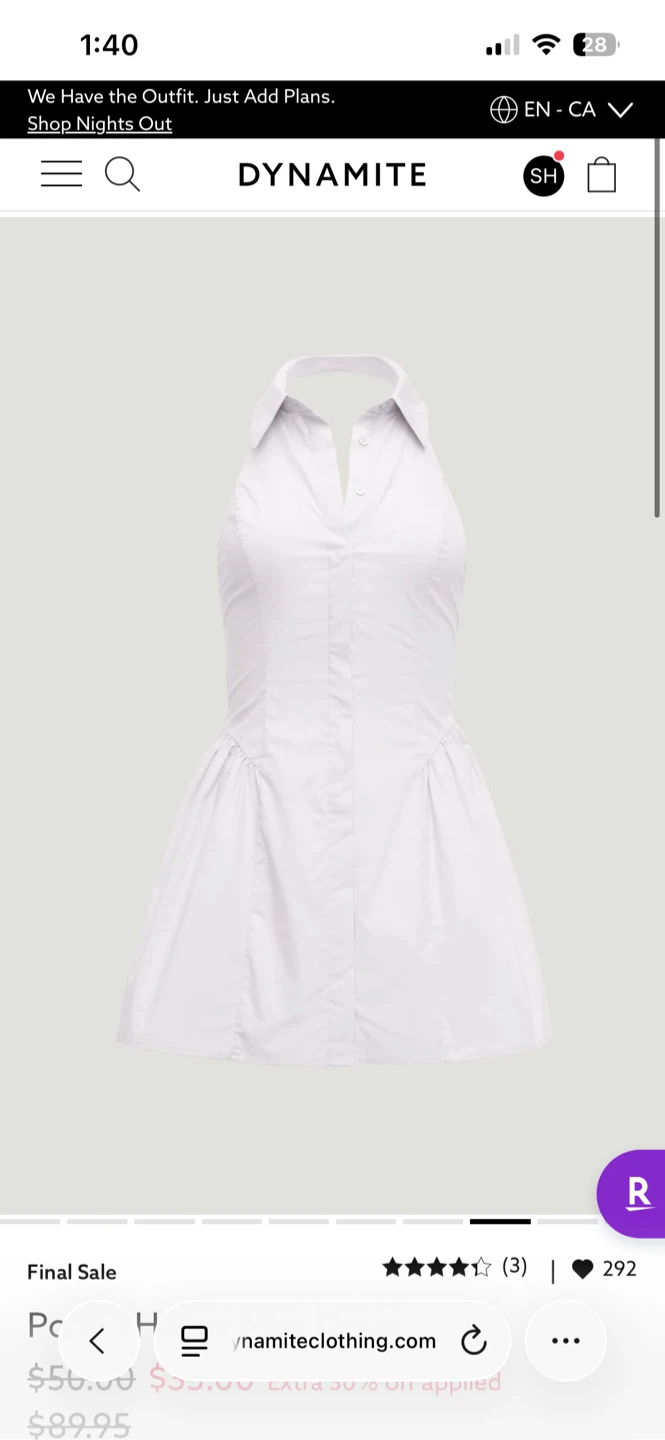 Dynamite - Poplin Halter Mini Dress