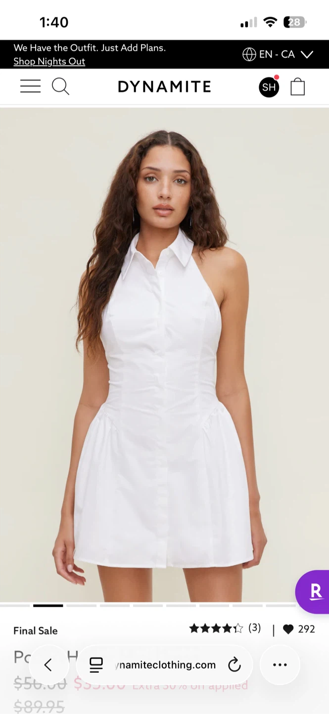 Dynamite - Poplin Halter Mini Dress - photo 2