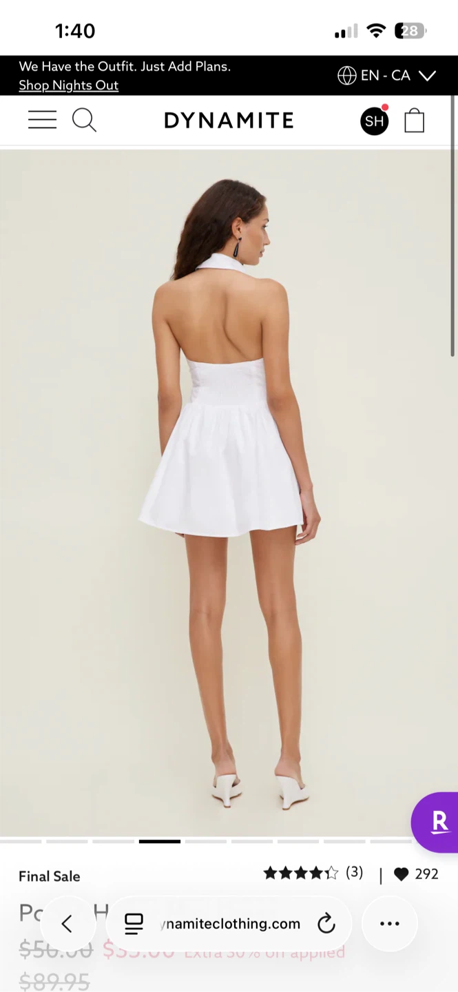 Dynamite - Poplin Halter Mini Dress - photo 4