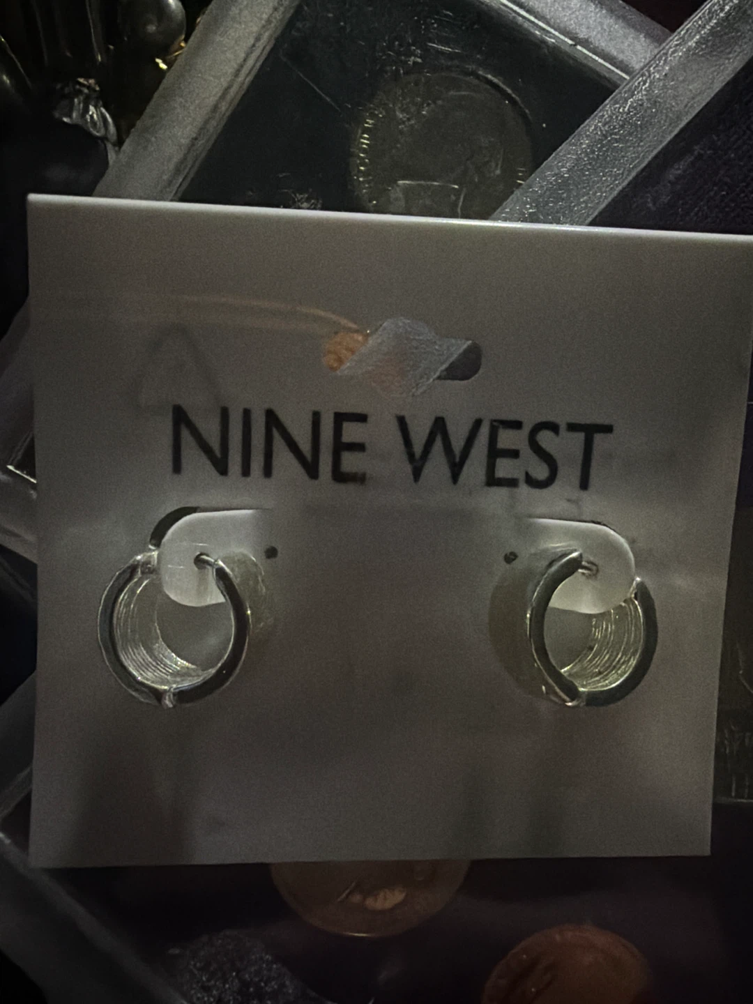 🏈Nine West Silver Tone Hoop Earrings