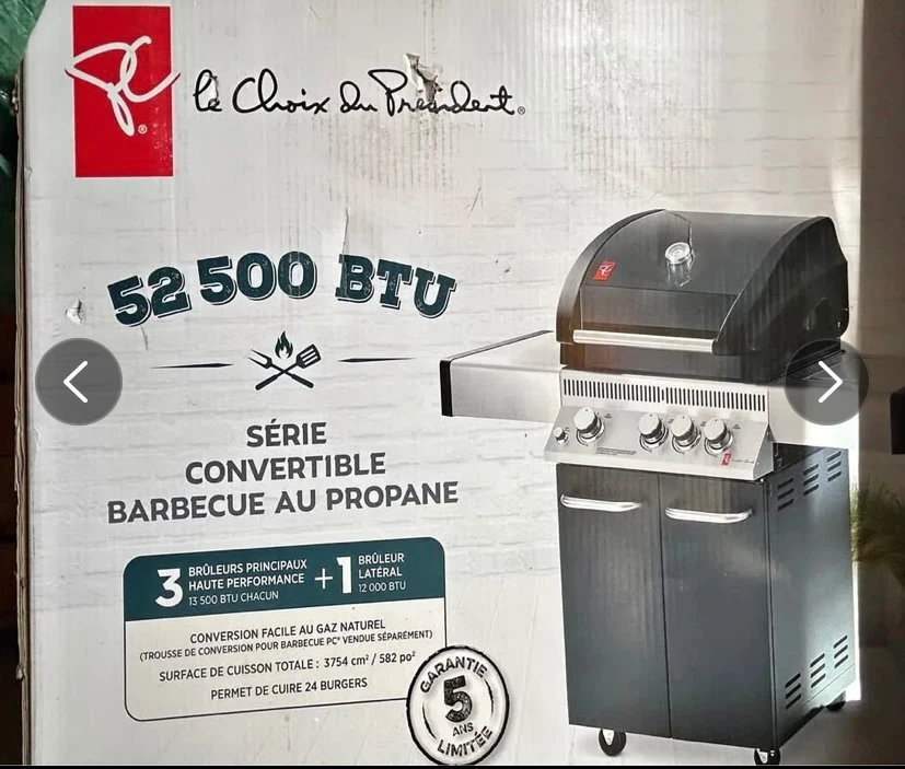 President's Choice 52,500 BTU Convertible Propane BBQ