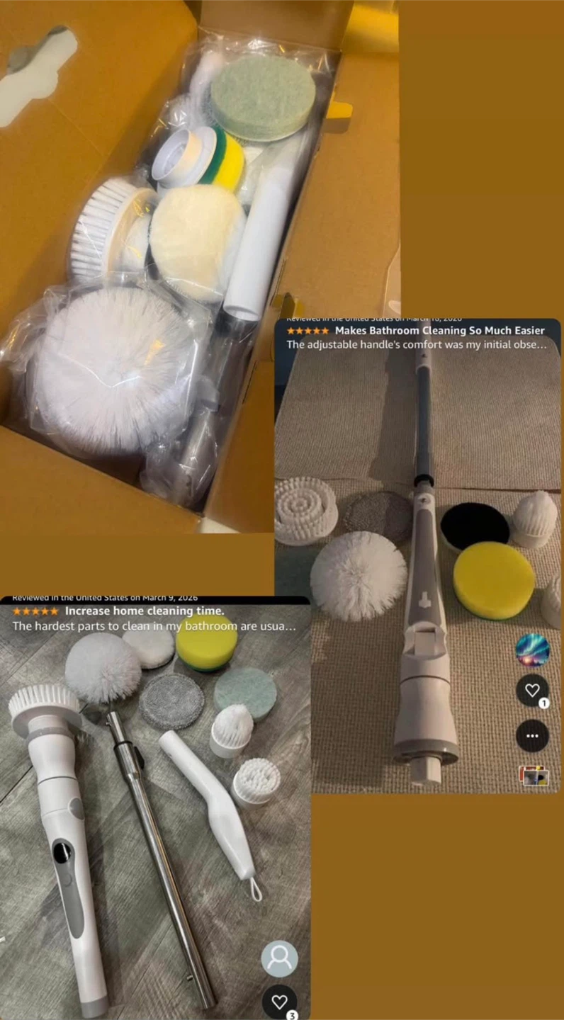 Electric Spin Scrubber with 8 Brush Heads