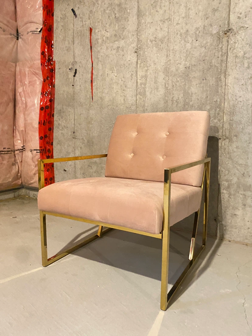 Two velvet accent chairs