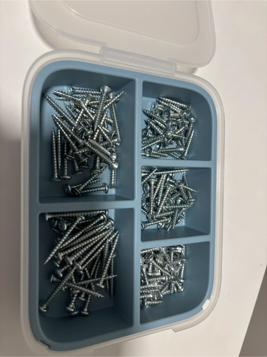 Assorted Metal Wood Screws in Organizer Case