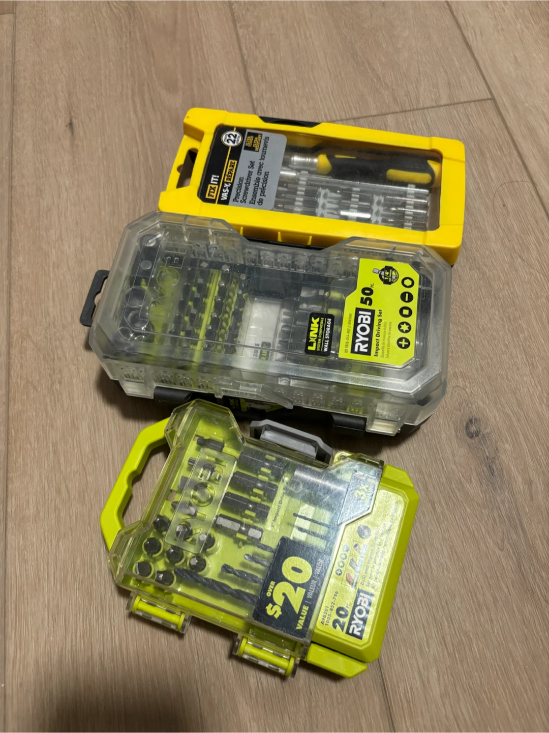 Ryobi Drill and Precision Screwdriver Set Bundle