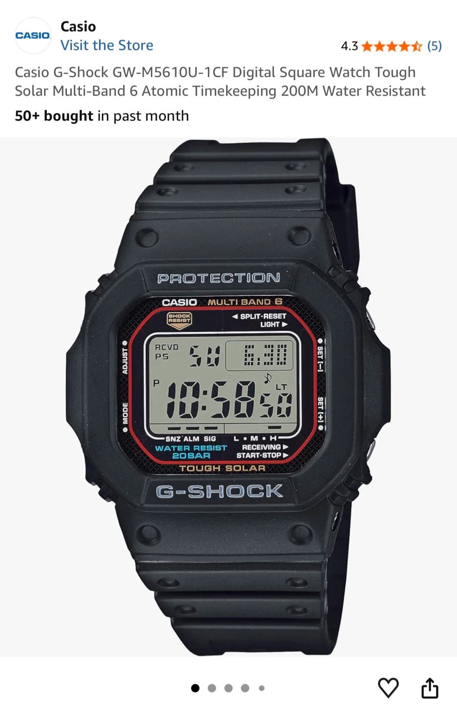 Casio G-Shock GW-M5610U-1CF – Brand New / Never Worn