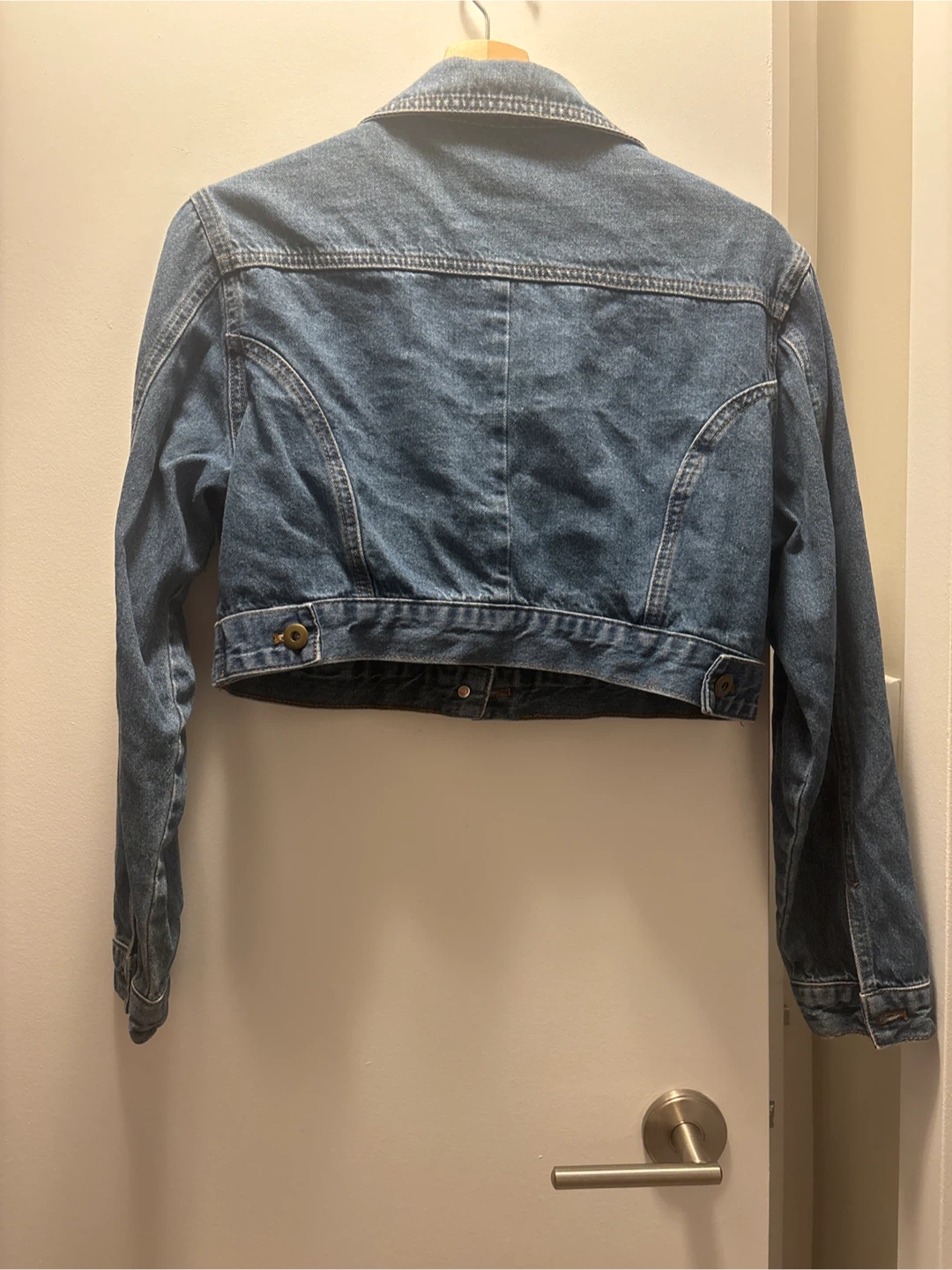 Blue Denim Cropped Jacket