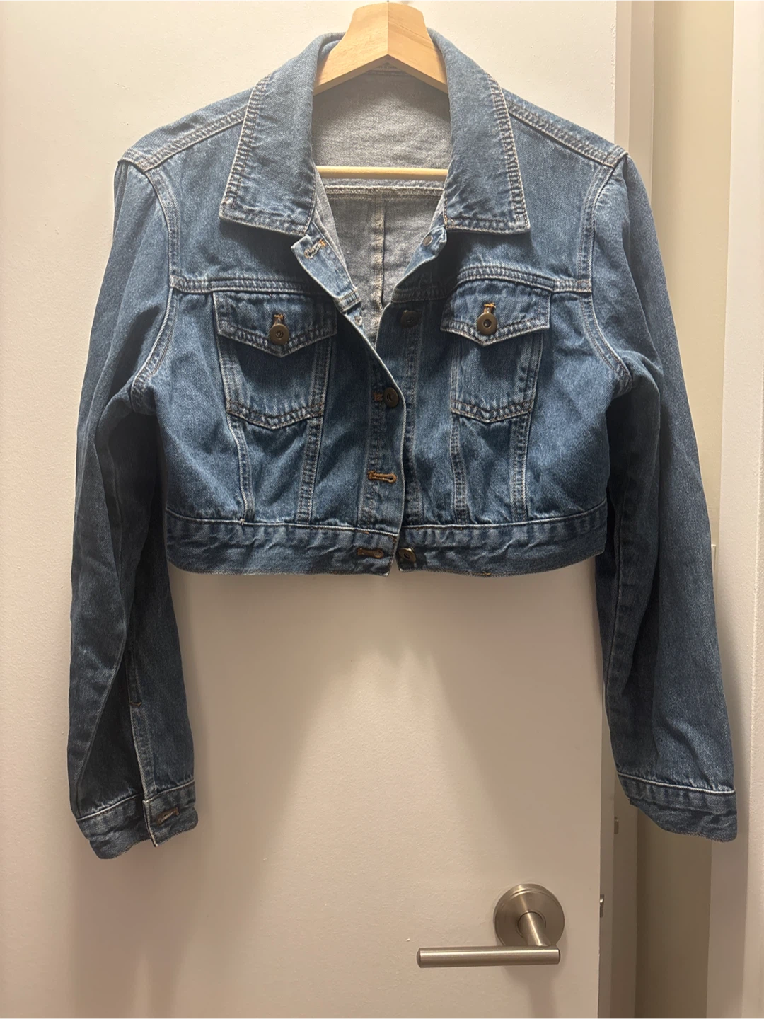 Blue Denim Cropped Jacket - photo 2