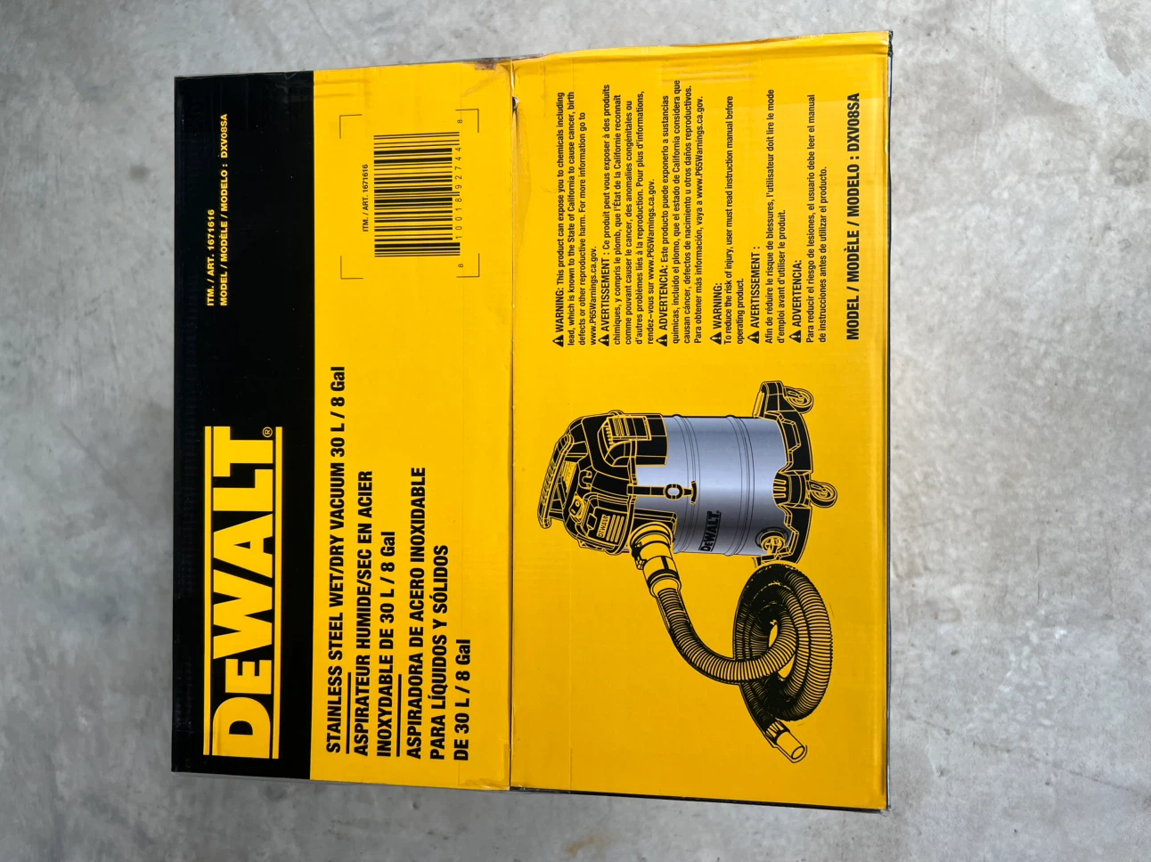 DeWalt 30 L / 8 Gal Stainless Steel Wet/Dry Vacuum - photo 2
