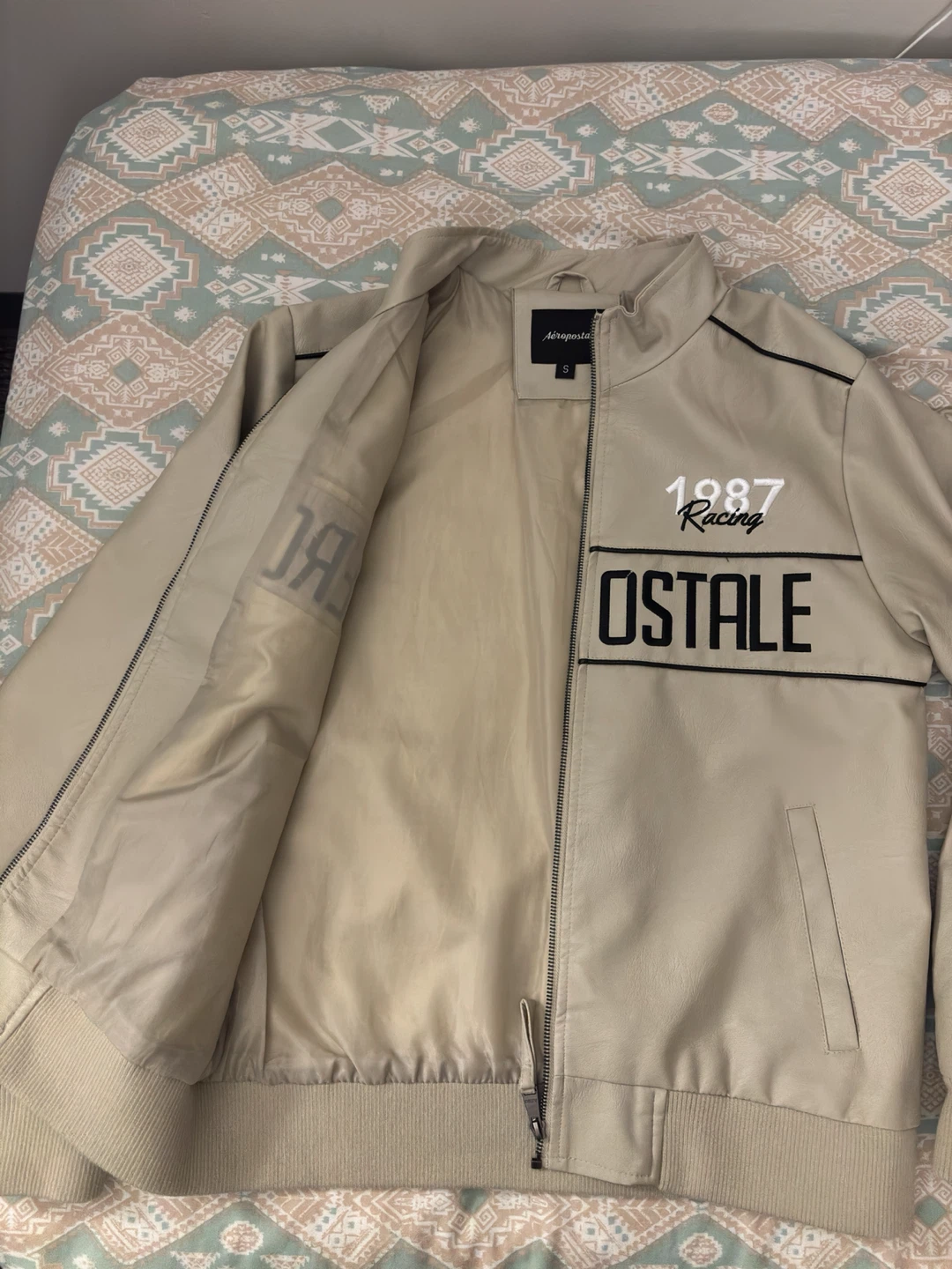 Aeropostale 1987 Racing Faux Leather Jacket - photo 2