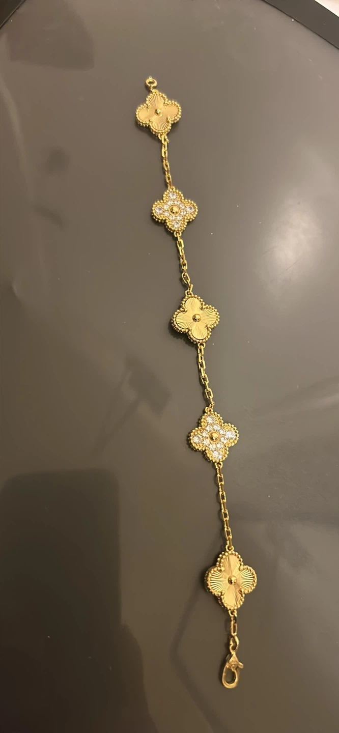 18k Gold Plated Clover Bracelet - photo 4