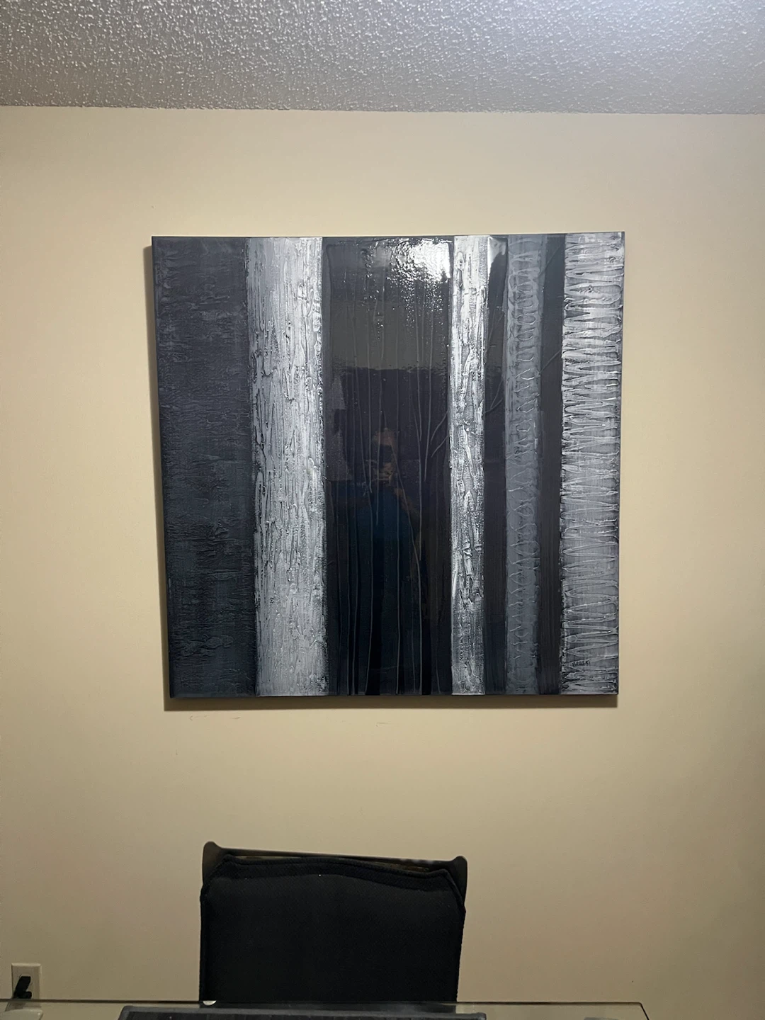 Braski Textured Black and White Canvas Wall Art