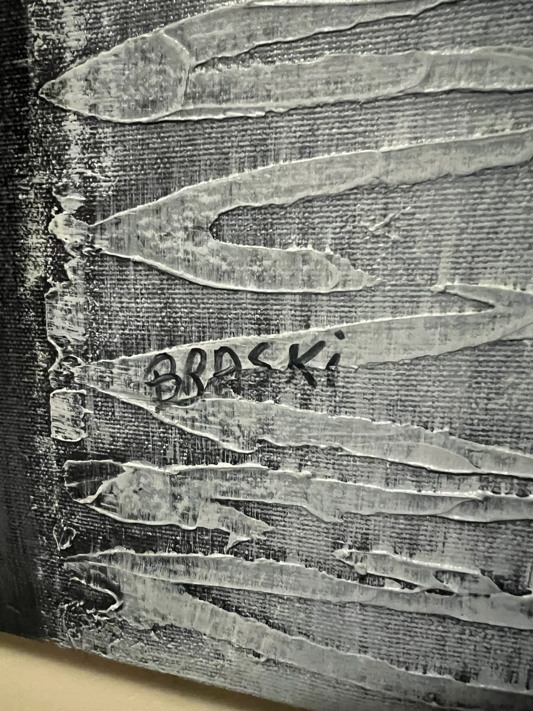 Braski Textured Black and White Canvas Wall Art - photo 2