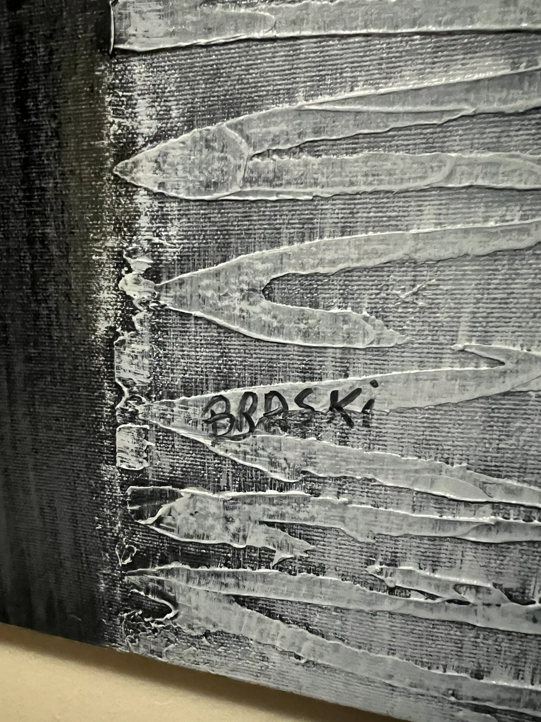 Braski Textured Black and White Canvas Wall Art - photo 3