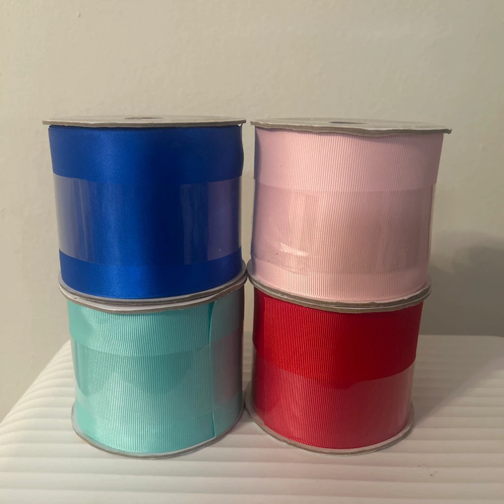Set of 4 Colorful Grosgrain 🏈Ribbon Spools