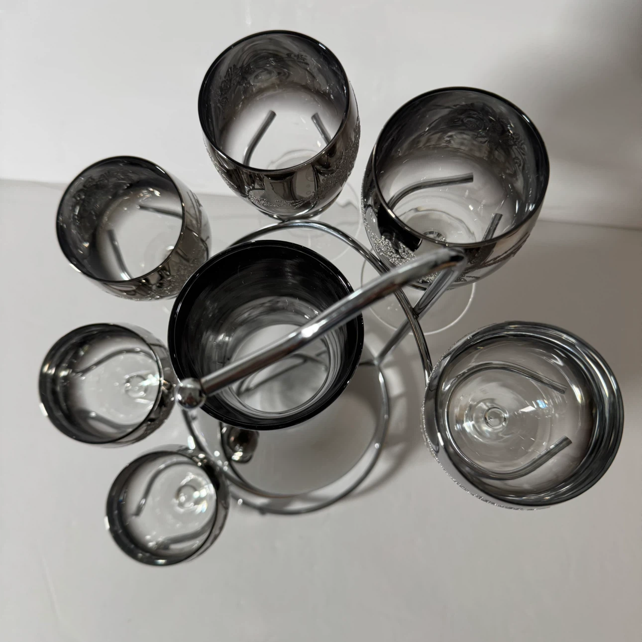 Vintage French Glass Decanter and 6 Glass Set - photo 2