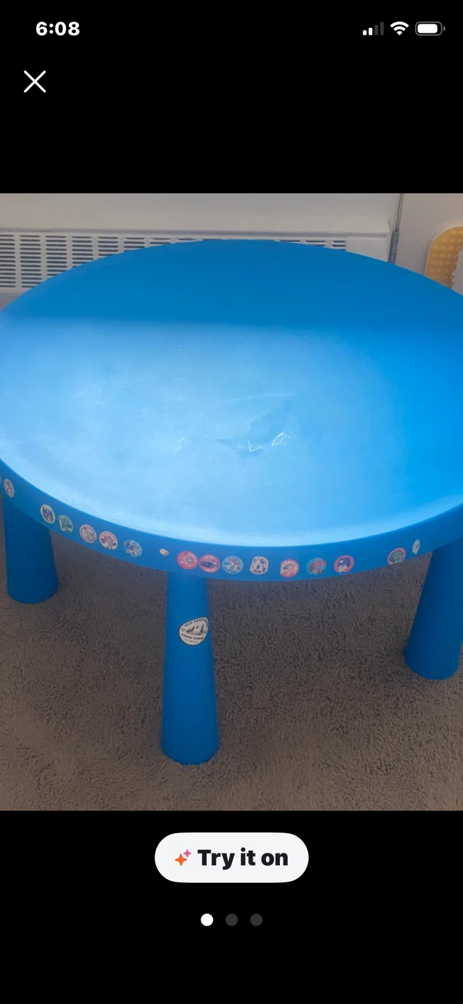 IKEA MAMMUT Blue Children's. Table.$40