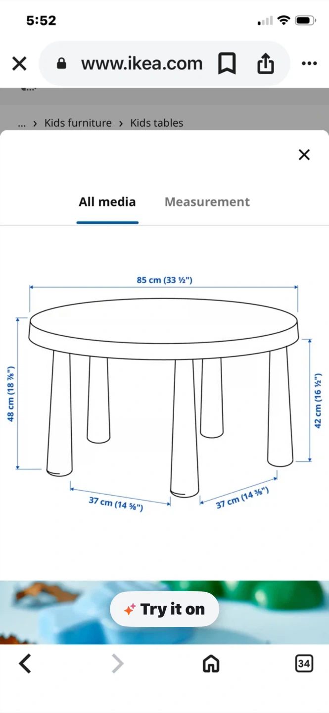 IKEA MAMMUT Blue Children's. Table.$40 - photo 3