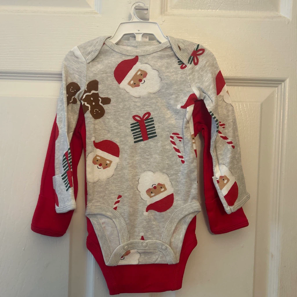 Carter's My First Christmas 🏈 Bodysuit Set - photo 2