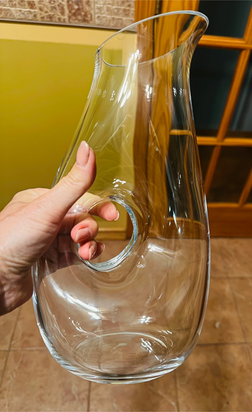 Clear Glass Pitcher with Handle