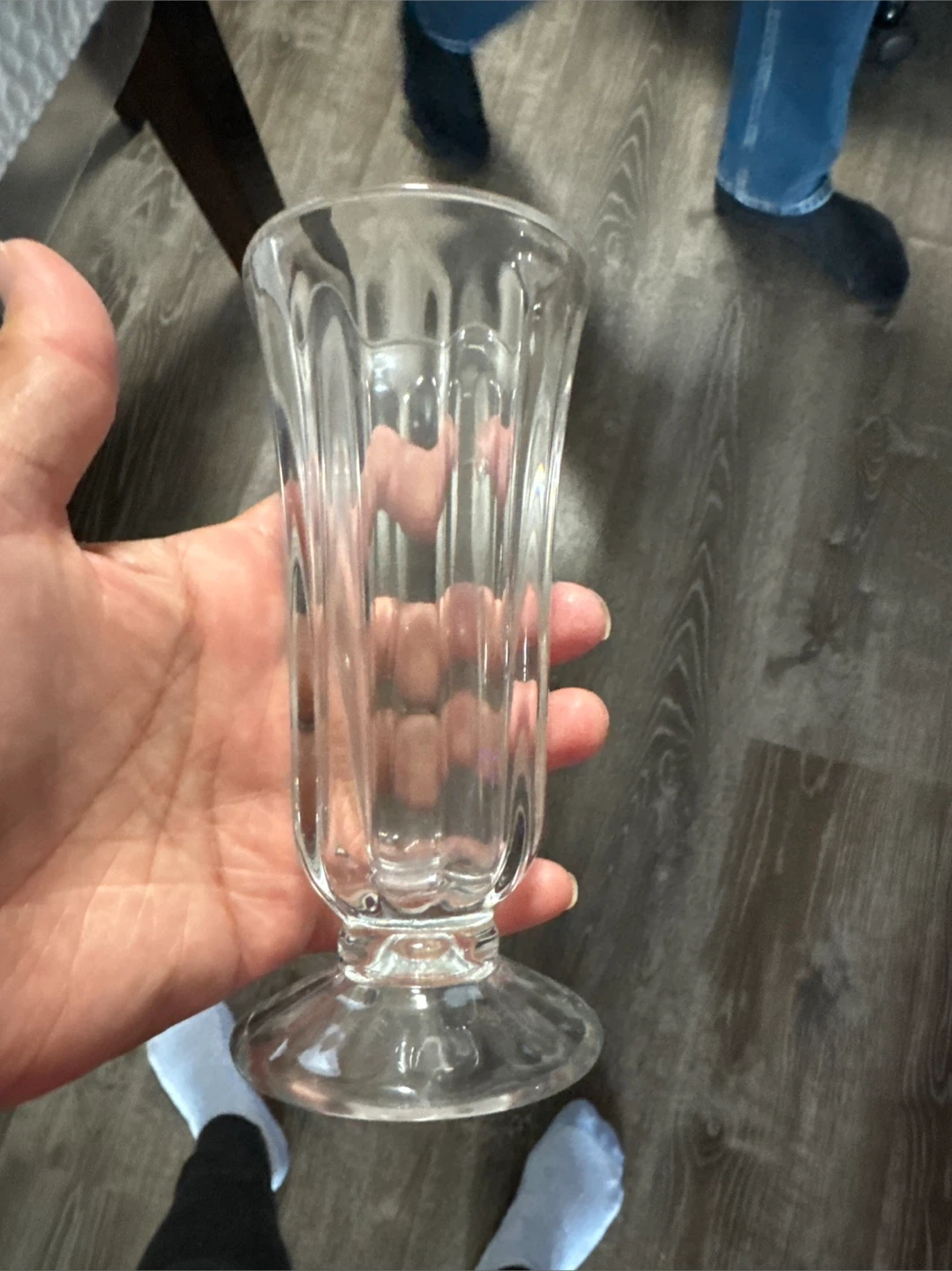 Clear Glass Footed Ice Cream Sundae Milkshake Glass $2 each READ