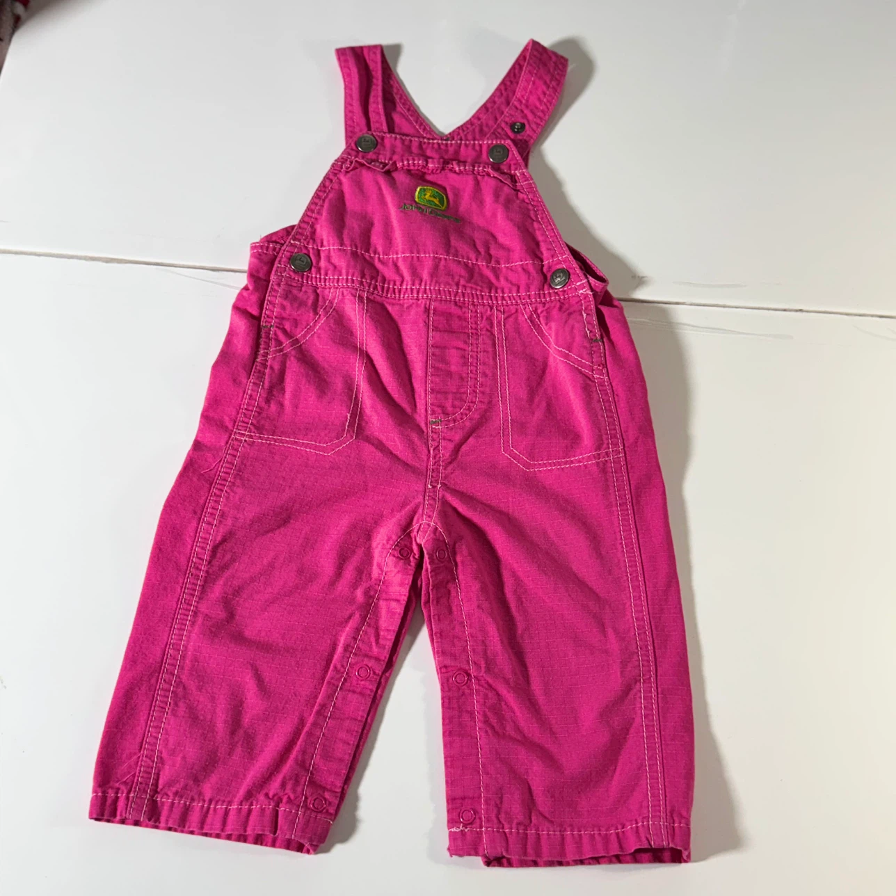 John Deere pink baby overalls size 6-9 months