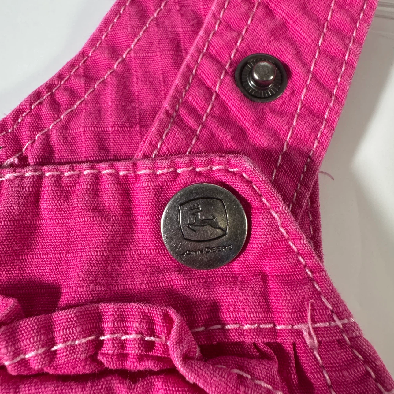 John Deere pink baby overalls size 6-9 months - photo 3