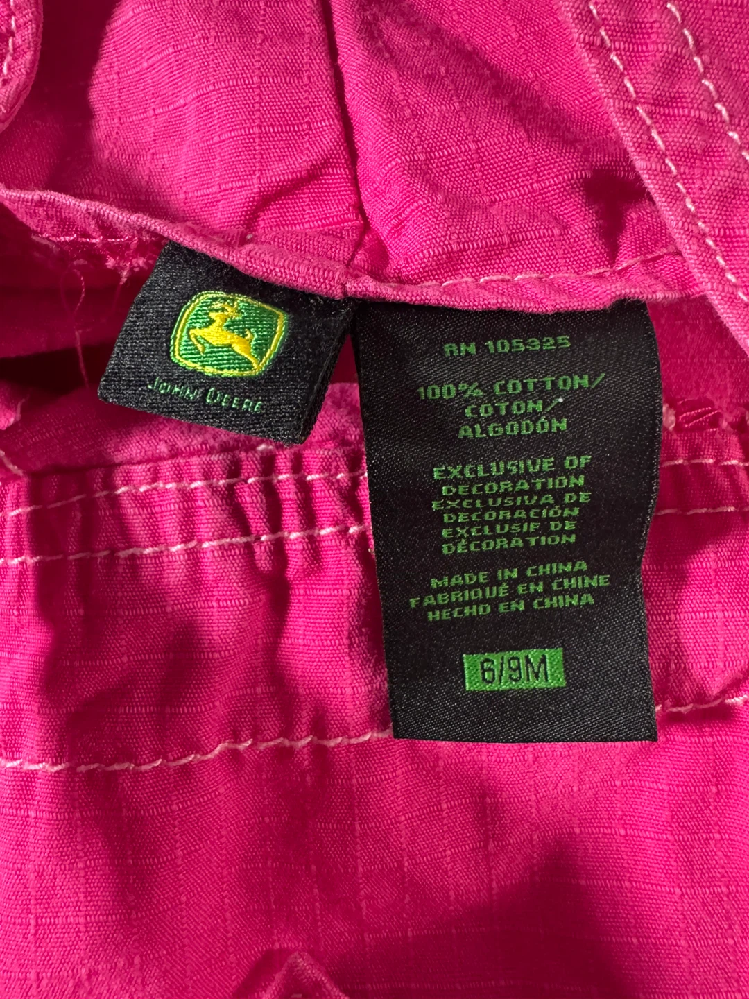 John Deere pink baby overalls size 6-9 months - photo 4