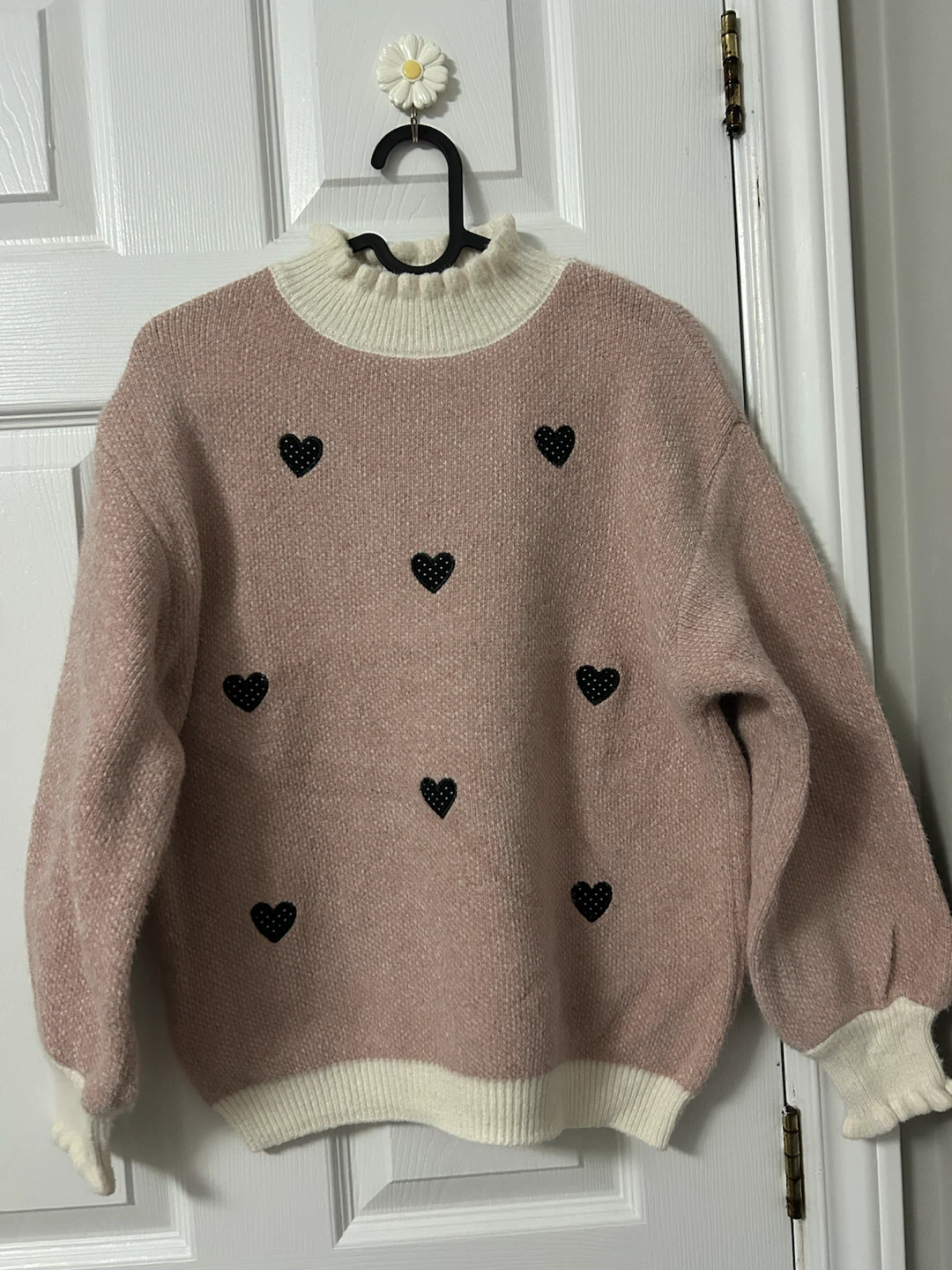 Pink Sweater with Heart Pattern