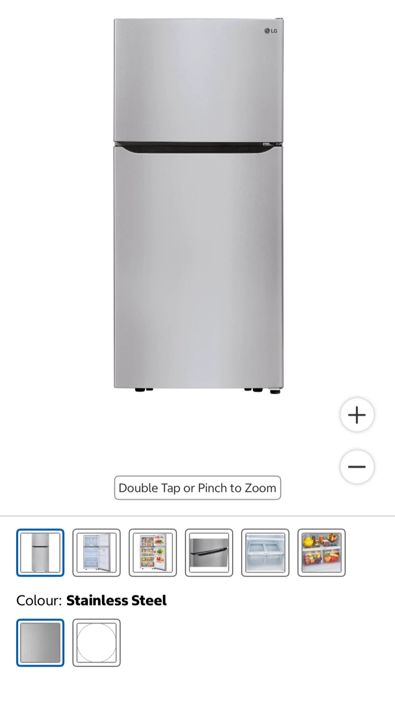 LG 20 cu. ft. Top Mount Refrigerator - Stainless Steel - photo 3