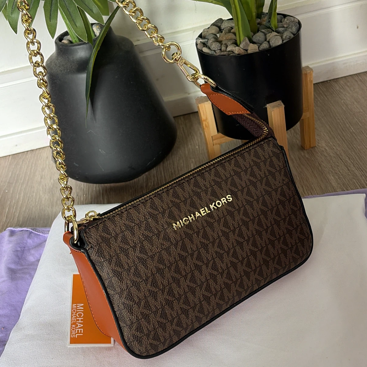 Michael Kors Logo Print Shoulder Bag
