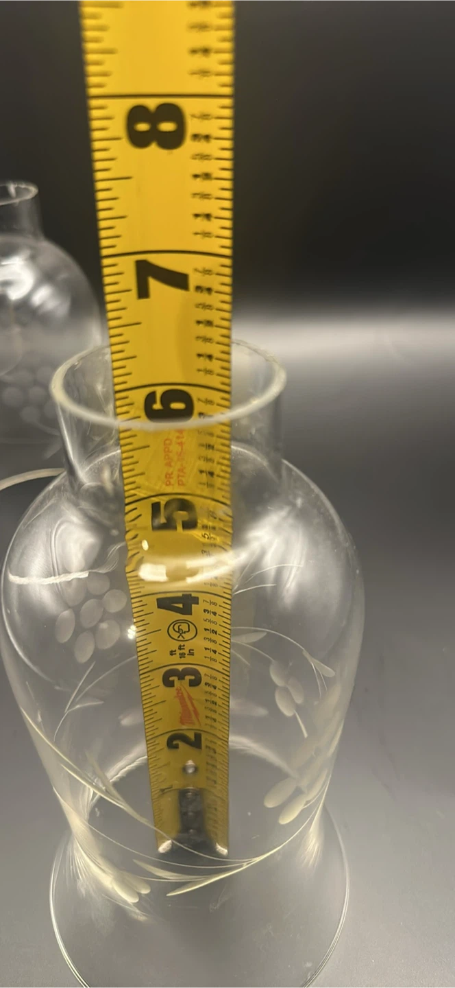 Etched Glass Hurricane Candle Holders - photo 2