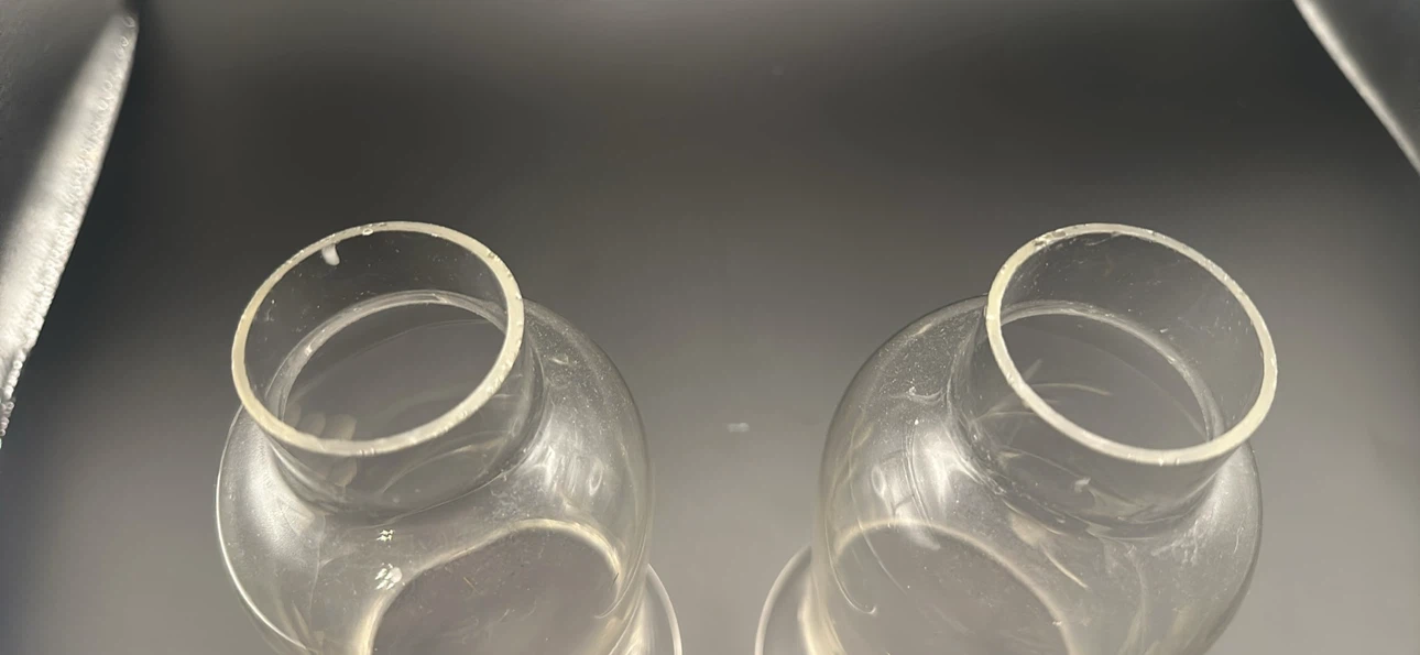 Etched Glass Hurricane Candle Holders - photo 5
