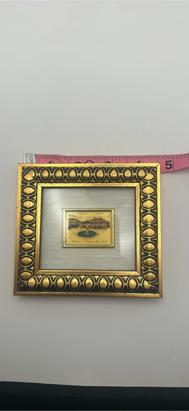 VTG Miniature Framed Art  Teatro alla Scala 23kt Gold Leaf W/COG - photo 4