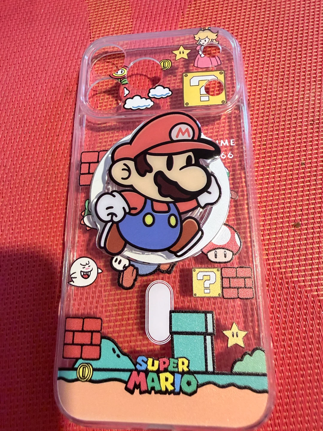 Super Mario Clear Phone Case iphone 17 pro max 🏈 Mario Grip