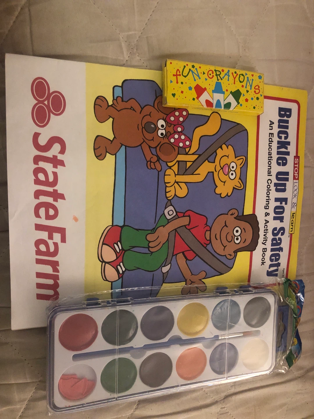 State Farm Coloring Book with Crayons and Watercolors