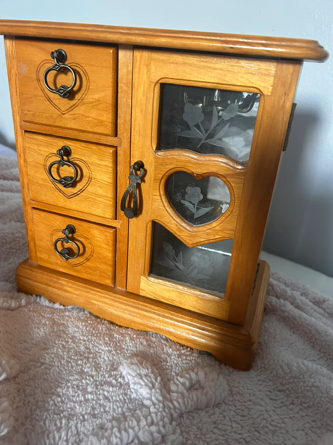 Wooden Jewellery Box with Drawers