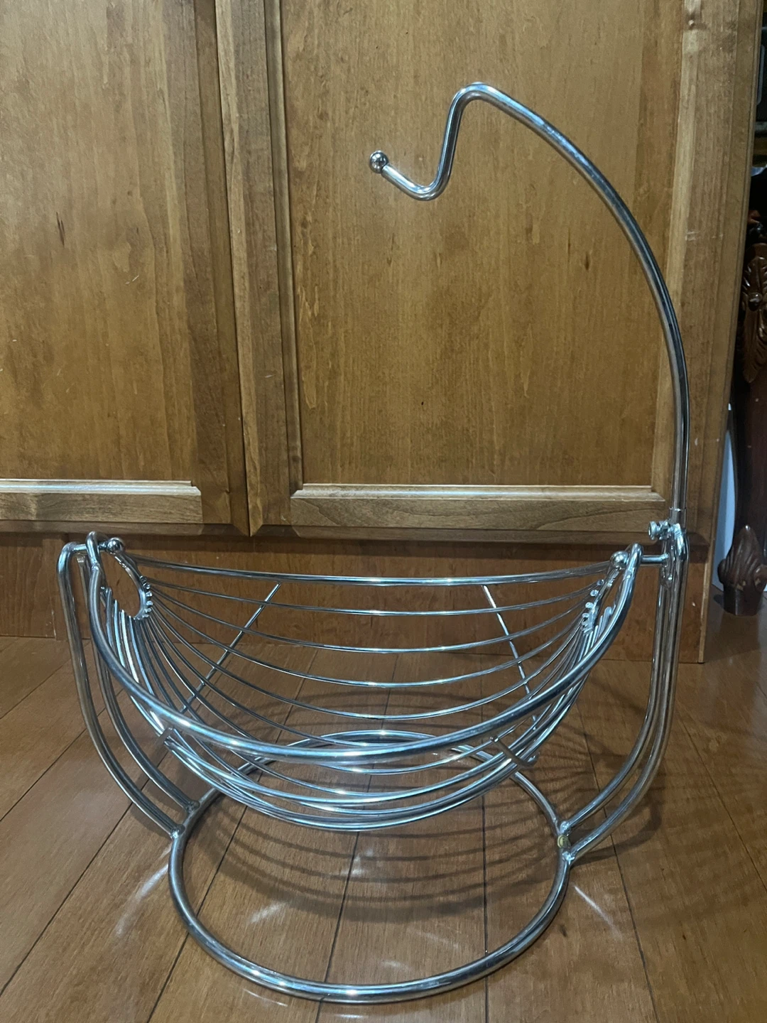 Chrome Wire Fruit Basket with Hanging Hook
