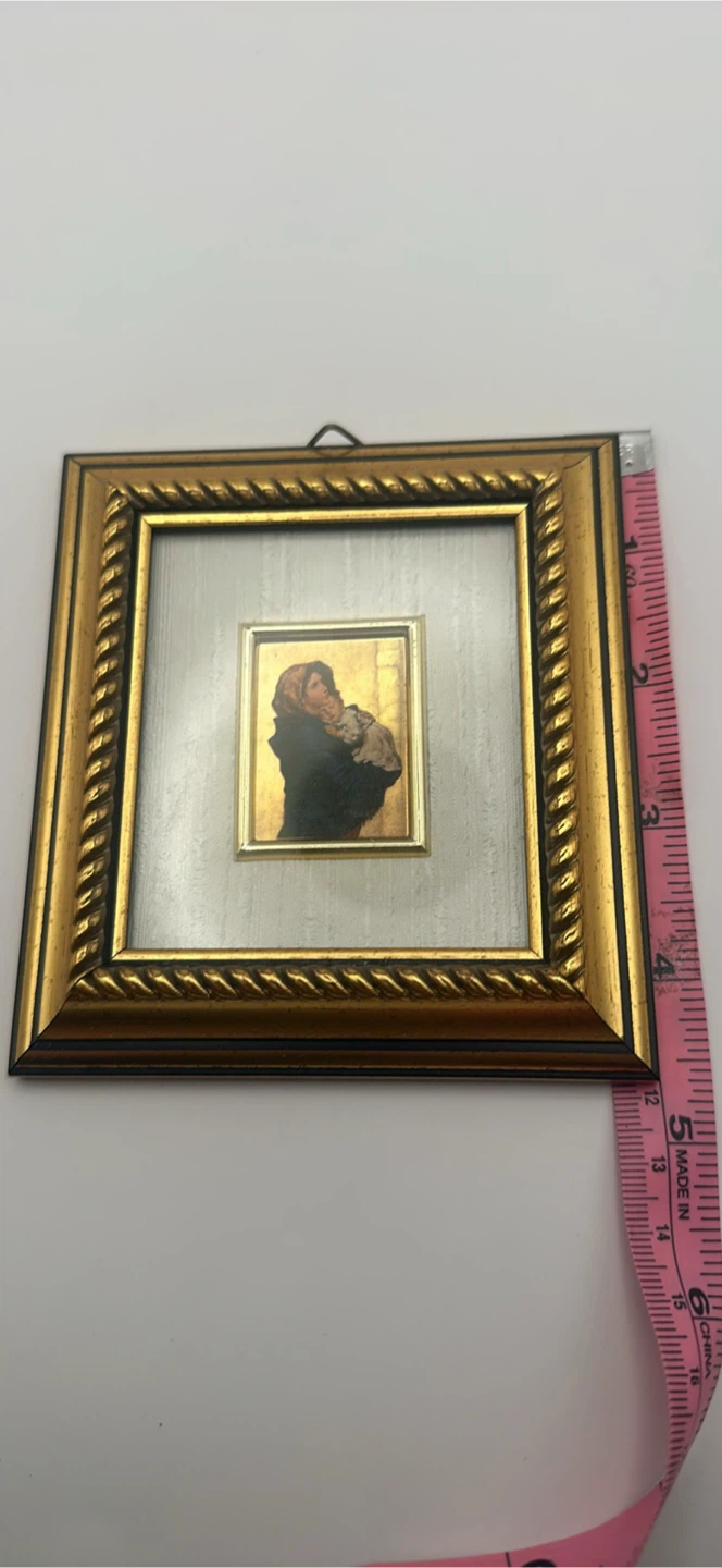 Vtg 23 Kt. Gold Leaf Framed Artwork Madonna and a Child - photo 4