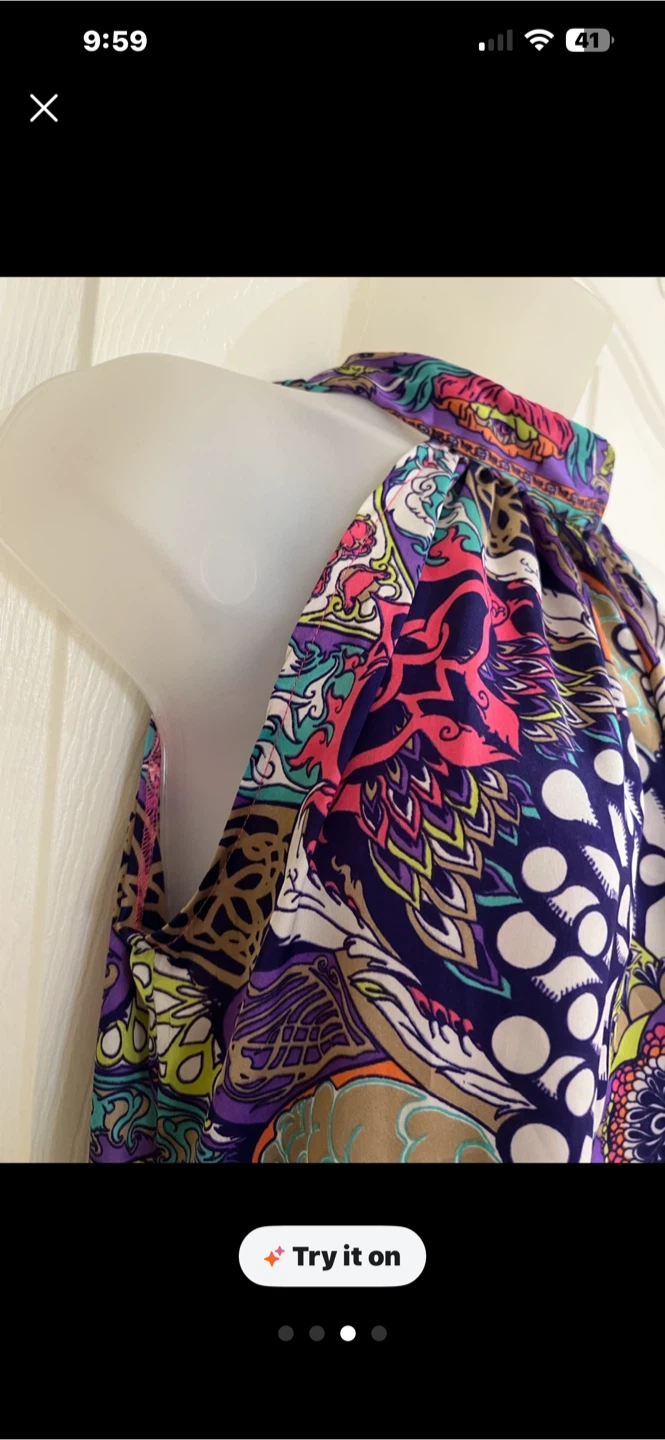 Multi-coloured Patterned Halter Neck Dress - photo 4