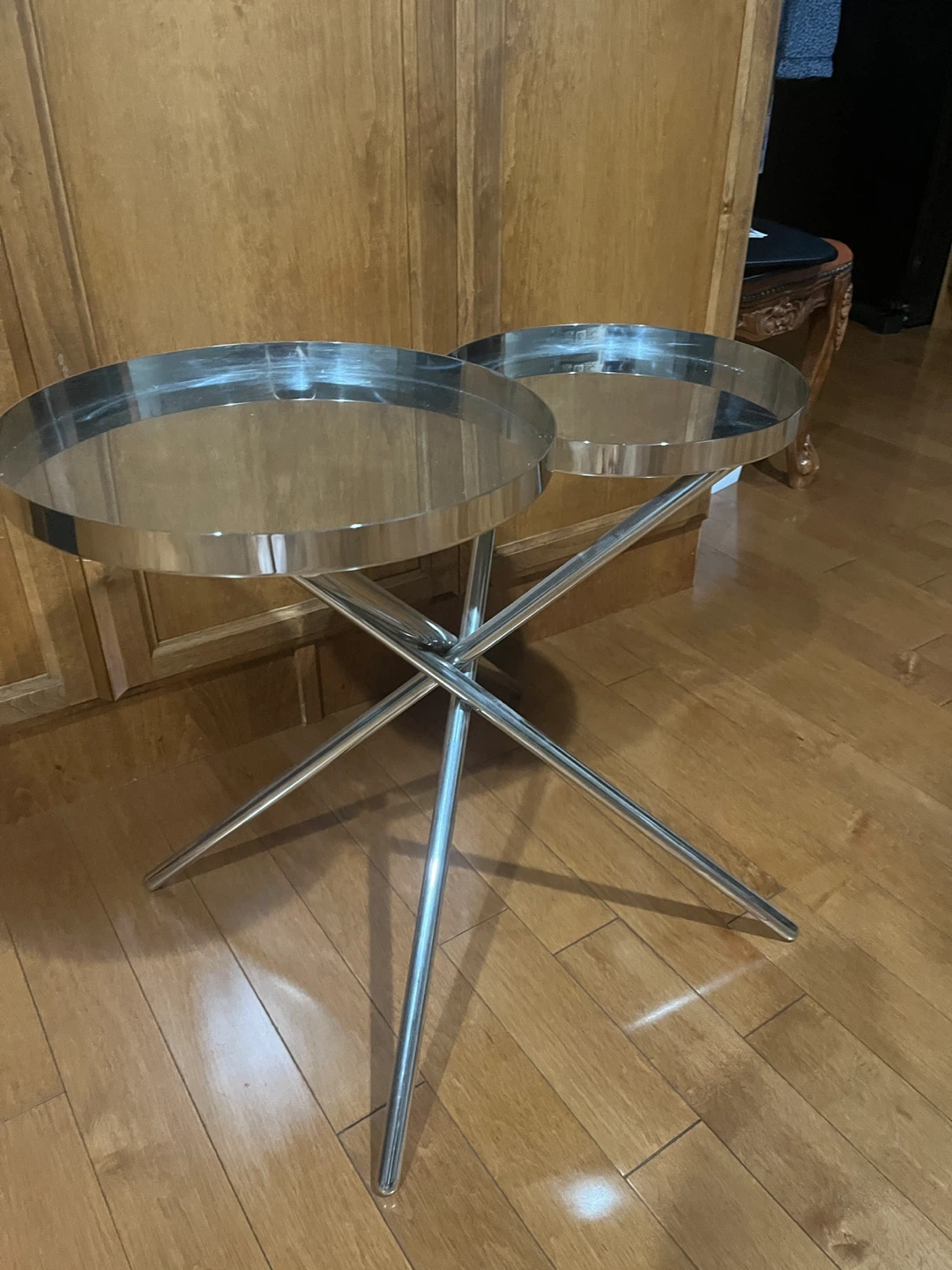Chrome Metal Side Table